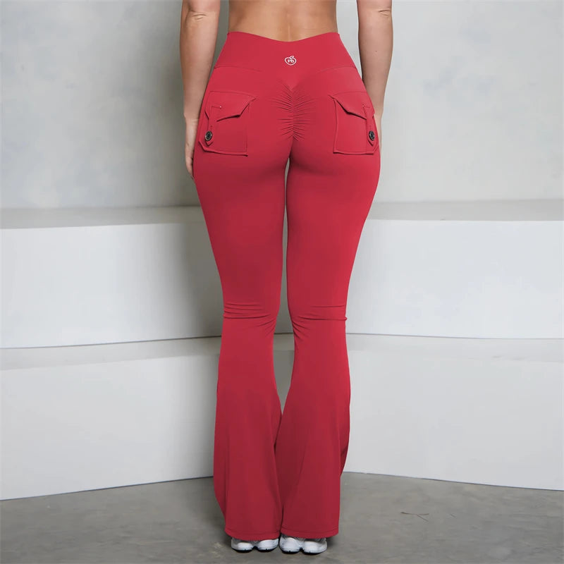 Pocket Flare Scrunch Butt Leggings