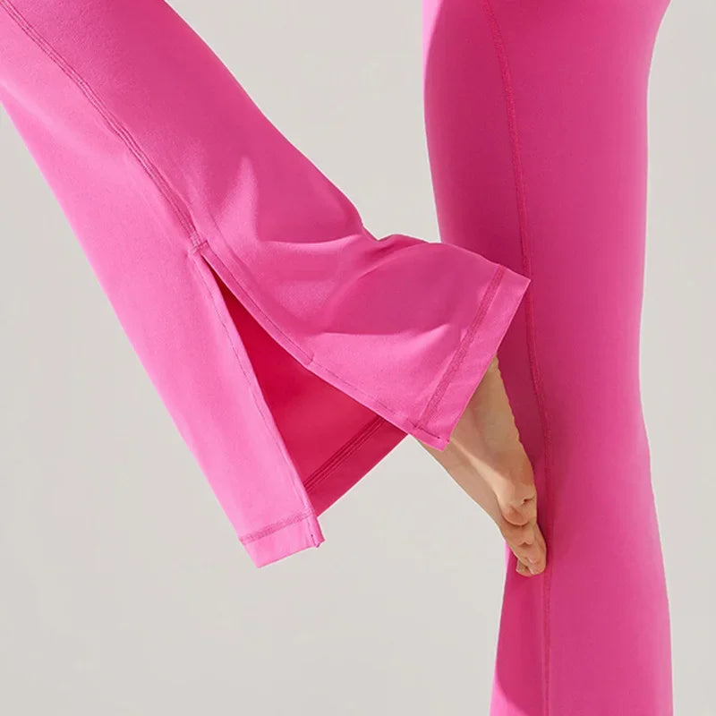 High Elasticity No Size Wide Leg leggings, Split Slightly Flared