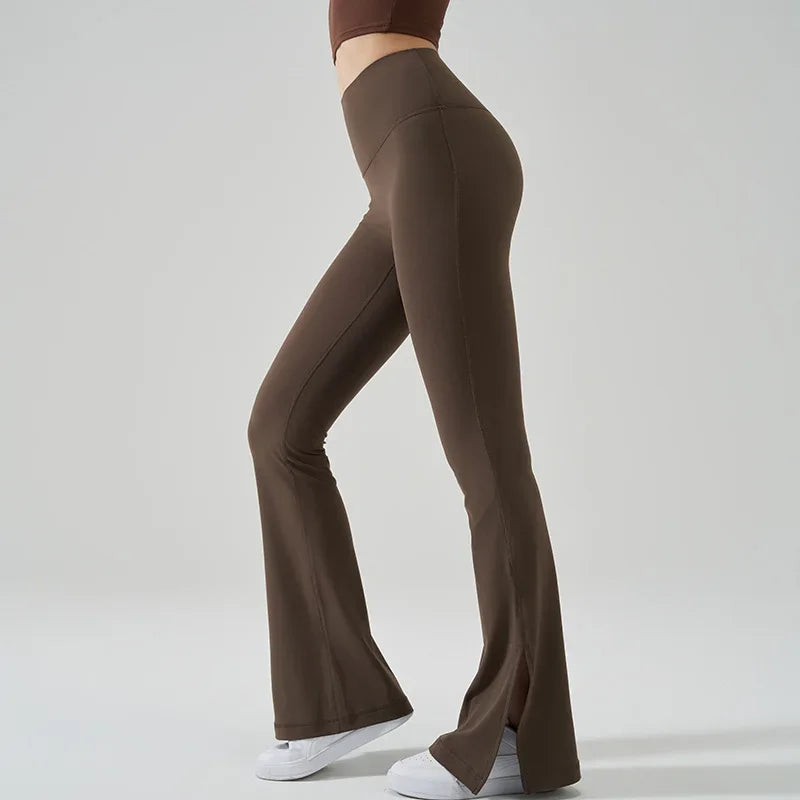 High Elasticity No Size Wide Leg leggings, Split Slightly Flared