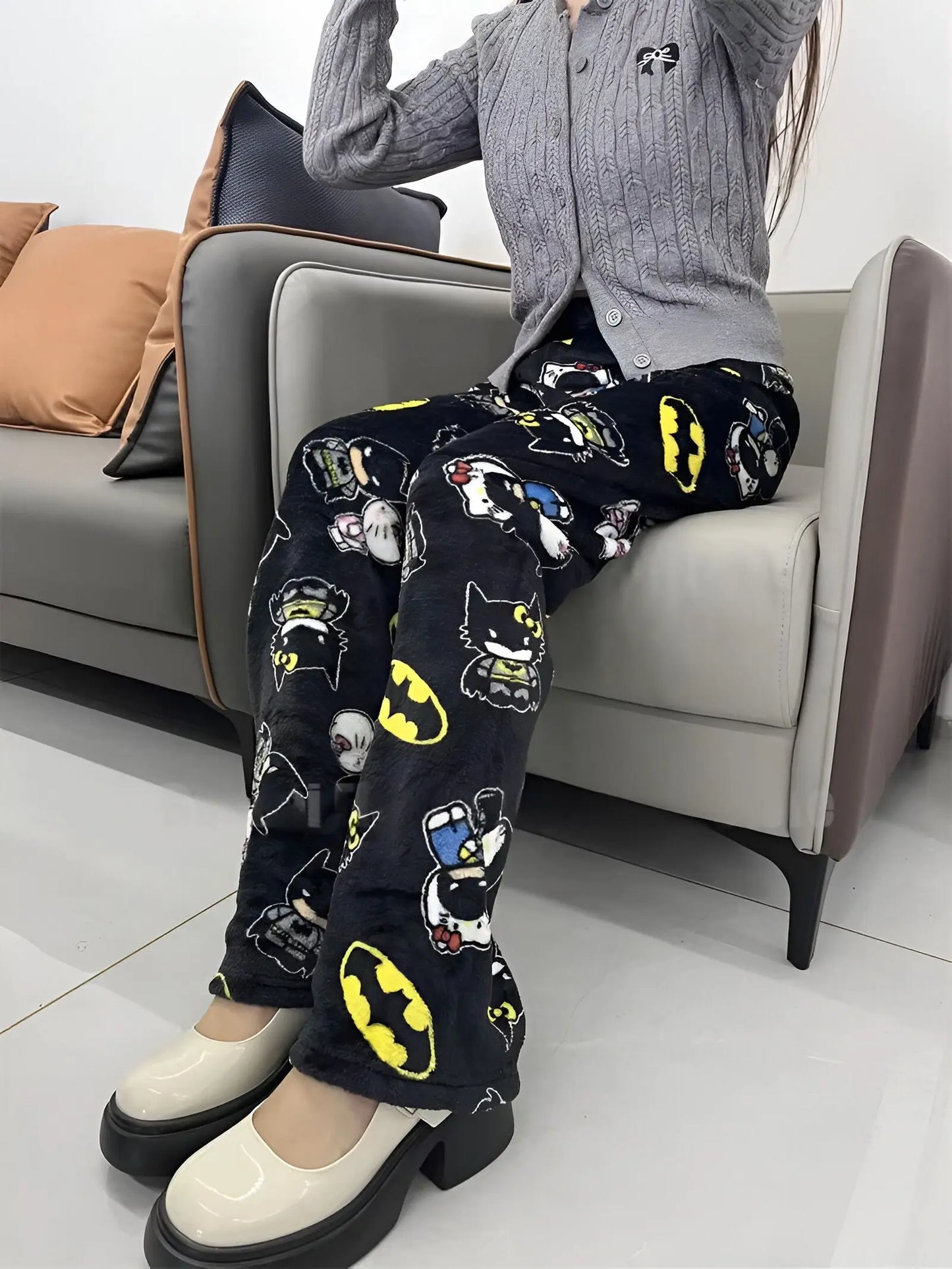 Sanrio Y2k Autumn Hellokitty Batman Pajama Pants