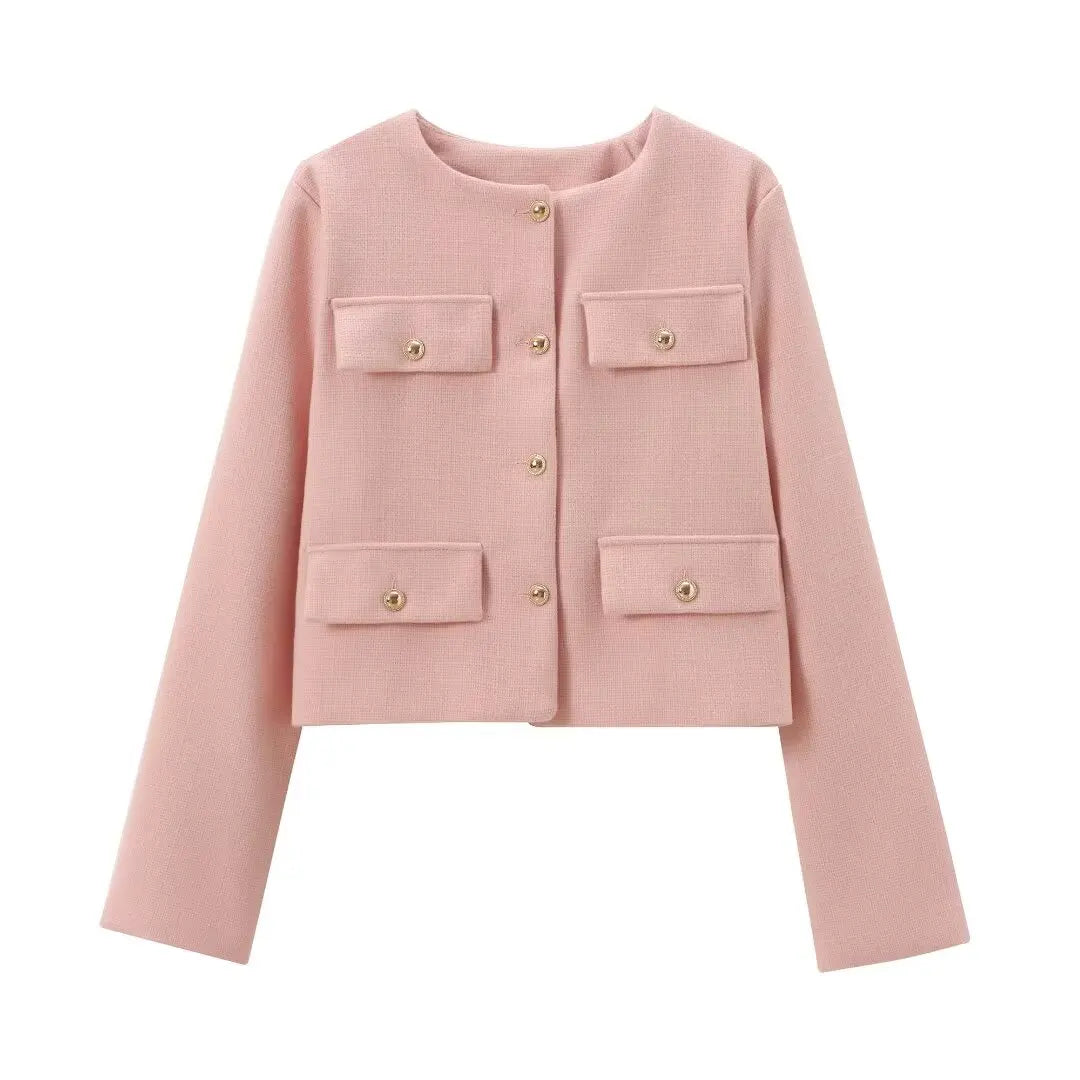 Women Elegant Cropped Fashion Jacket