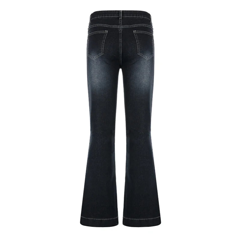 Flare Jeans Women's Low Waist Denim Pants