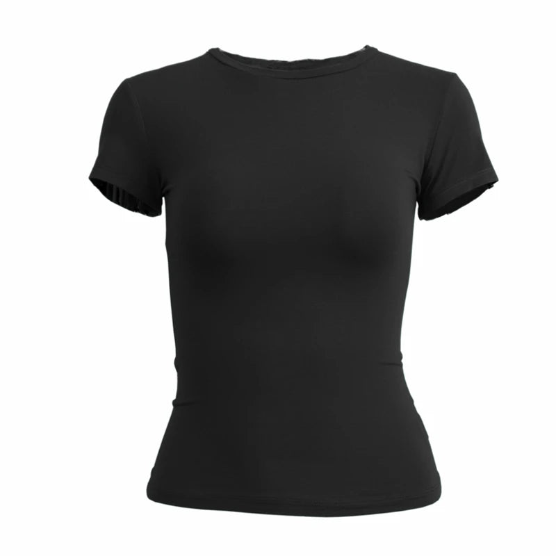 Woman Clothing Short Sleeve T-shirt Slim Fit Top