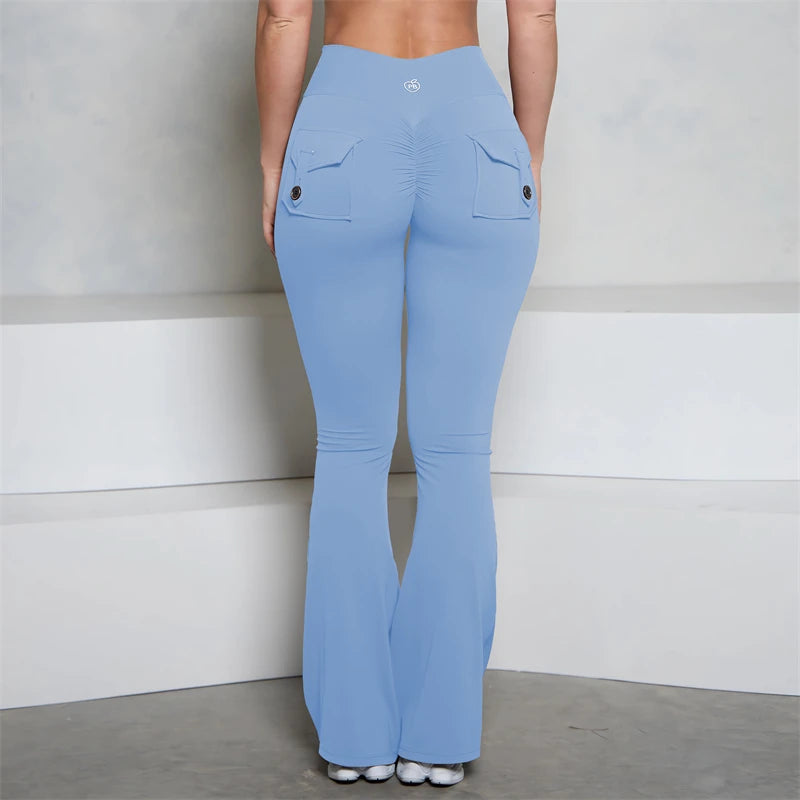 Pocket Flare Scrunch Butt Leggings